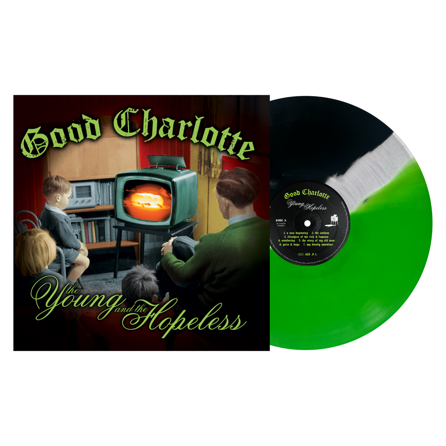 Good Charlotte 'The Young And The Hopeless' LP (Exclusive — Limited to 250, Green/Clear/Black Tri-Color Vinyl)