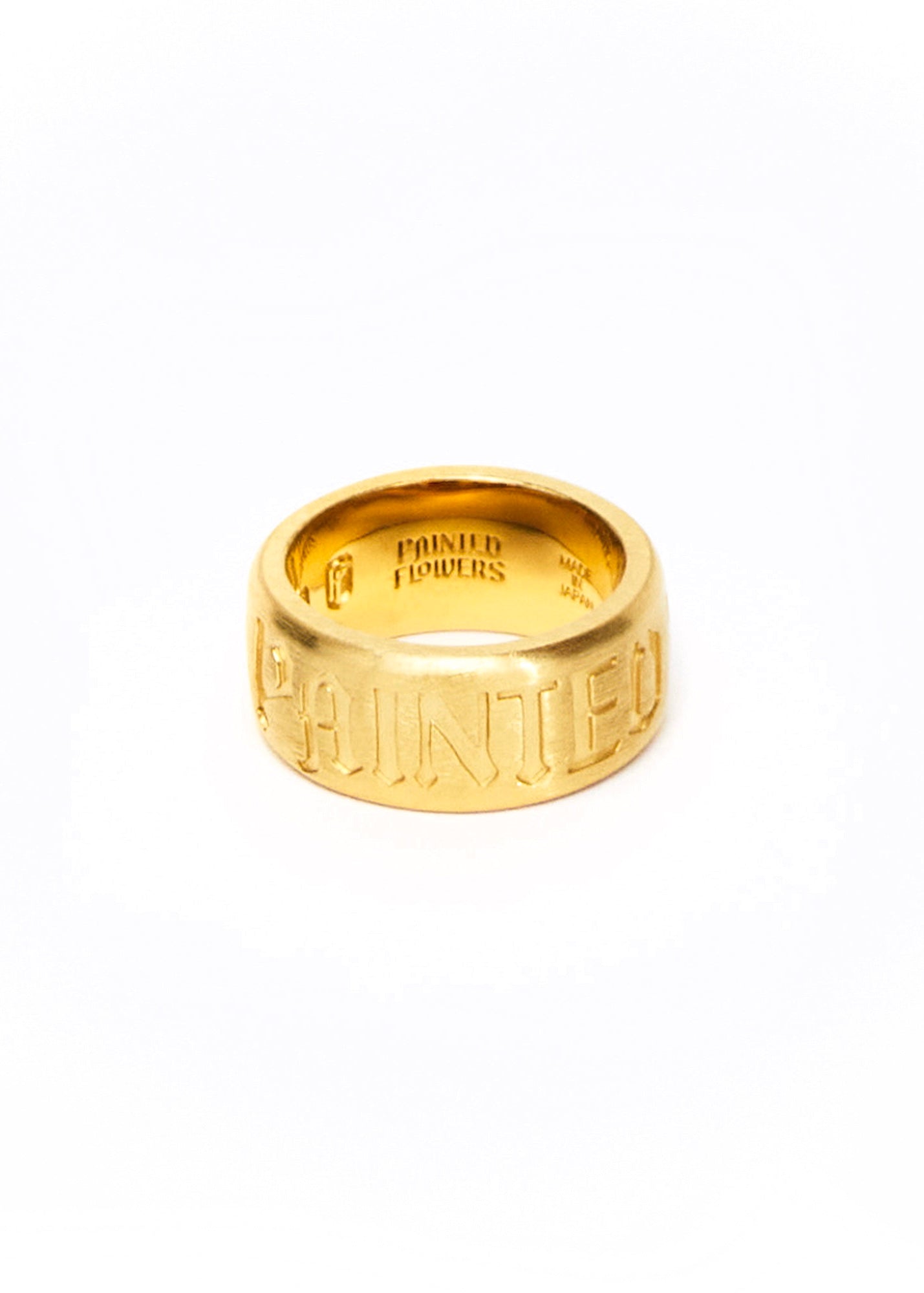 Painted Flower Logo Ring Gold