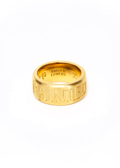 Painted Flower Logo Ring Gold