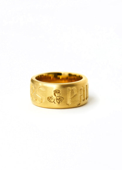 Painted Flower Logo Ring Gold