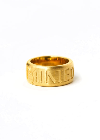 Painted Flower Logo Ring Gold