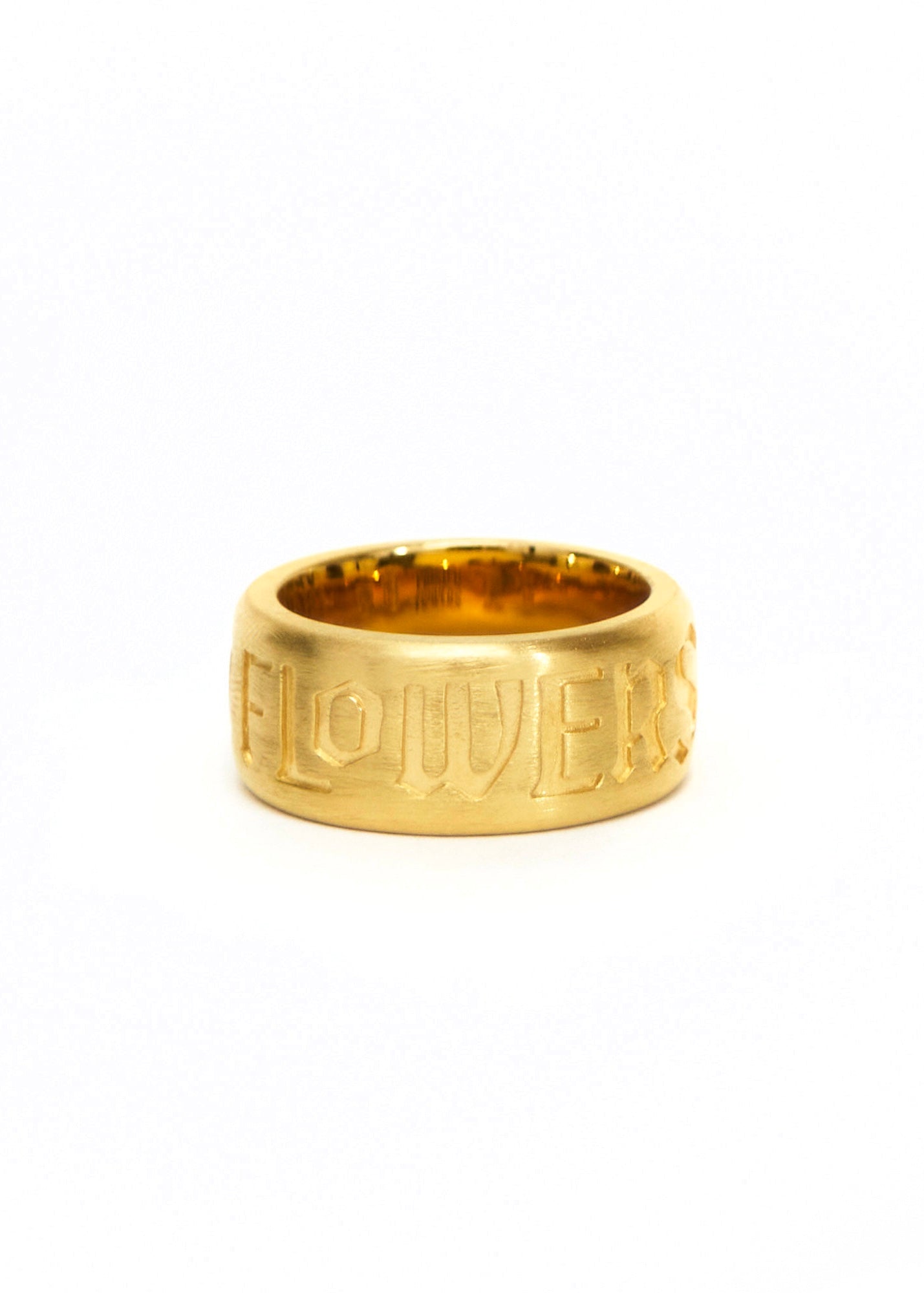 Painted Flower Logo Ring Gold