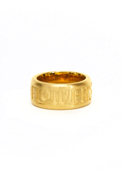 Painted Flower Logo Ring Gold
