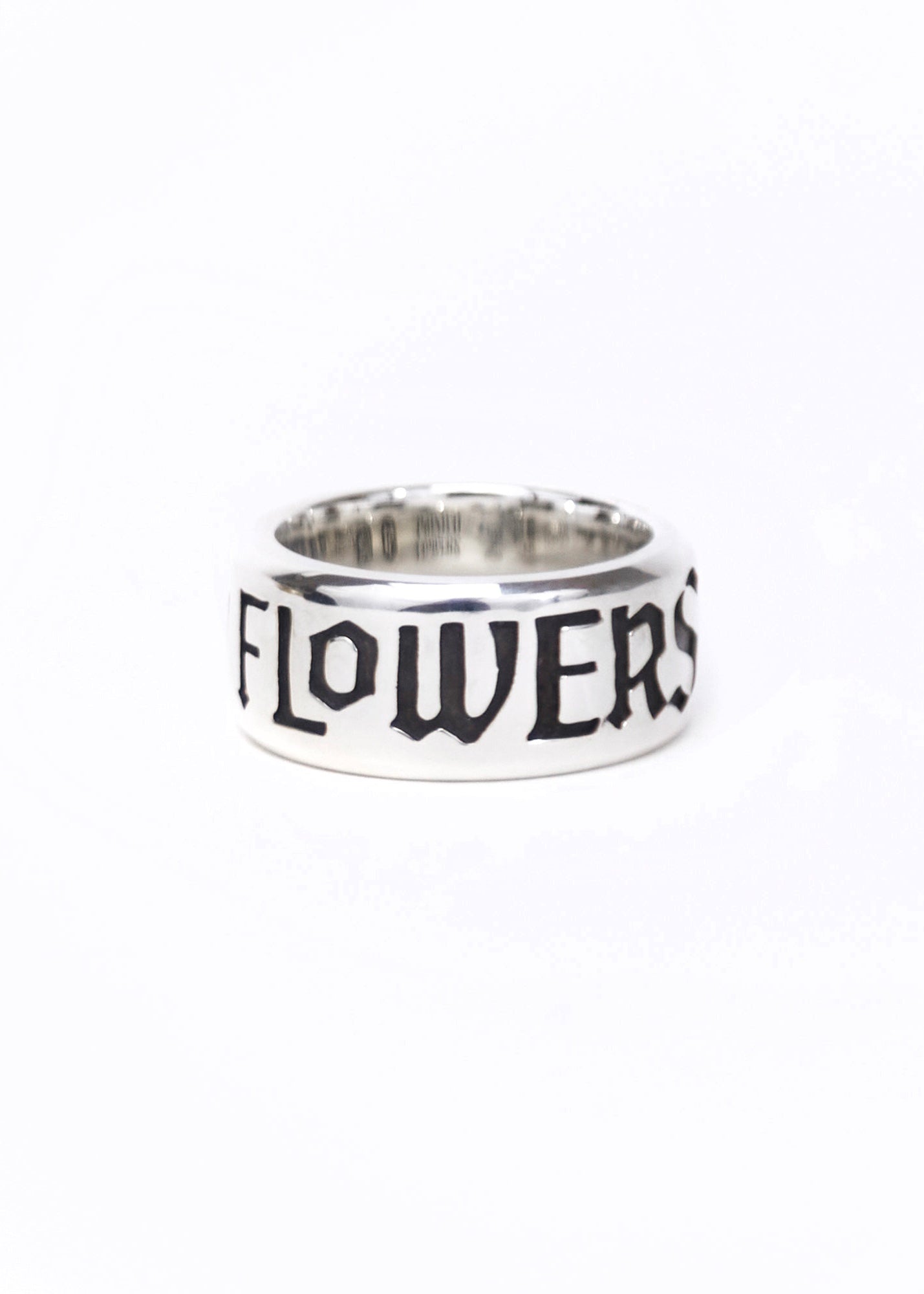 Painted Flower Logo Ring Silver