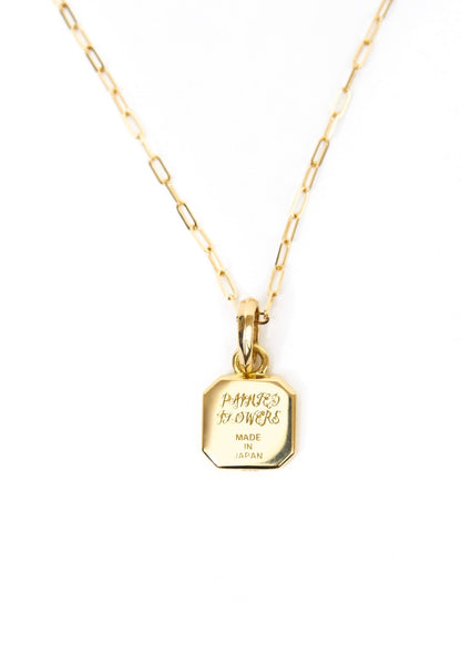 Painted Flower Rosebud Necklace Gold