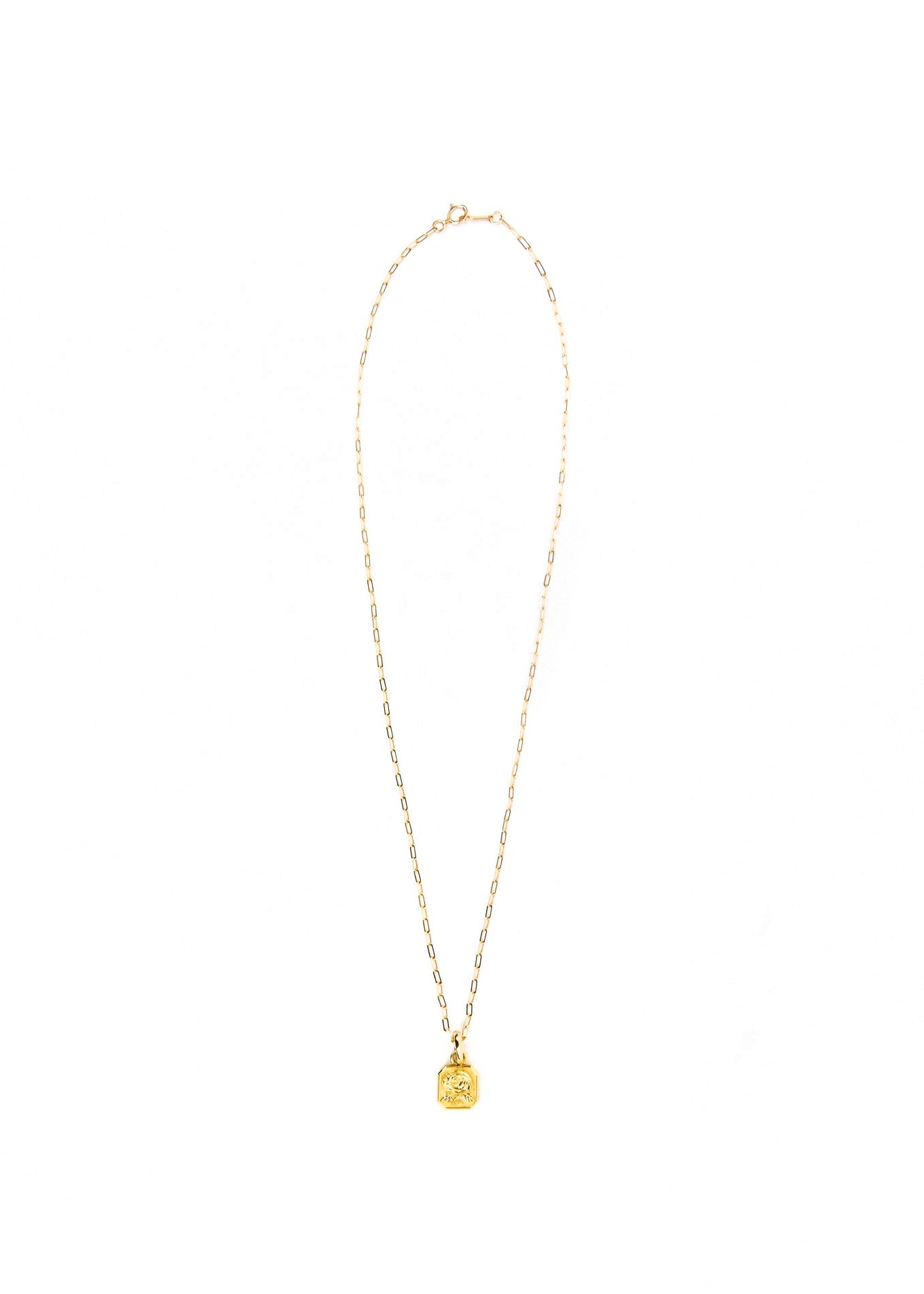 Painted Flower Rosebud Necklace Gold