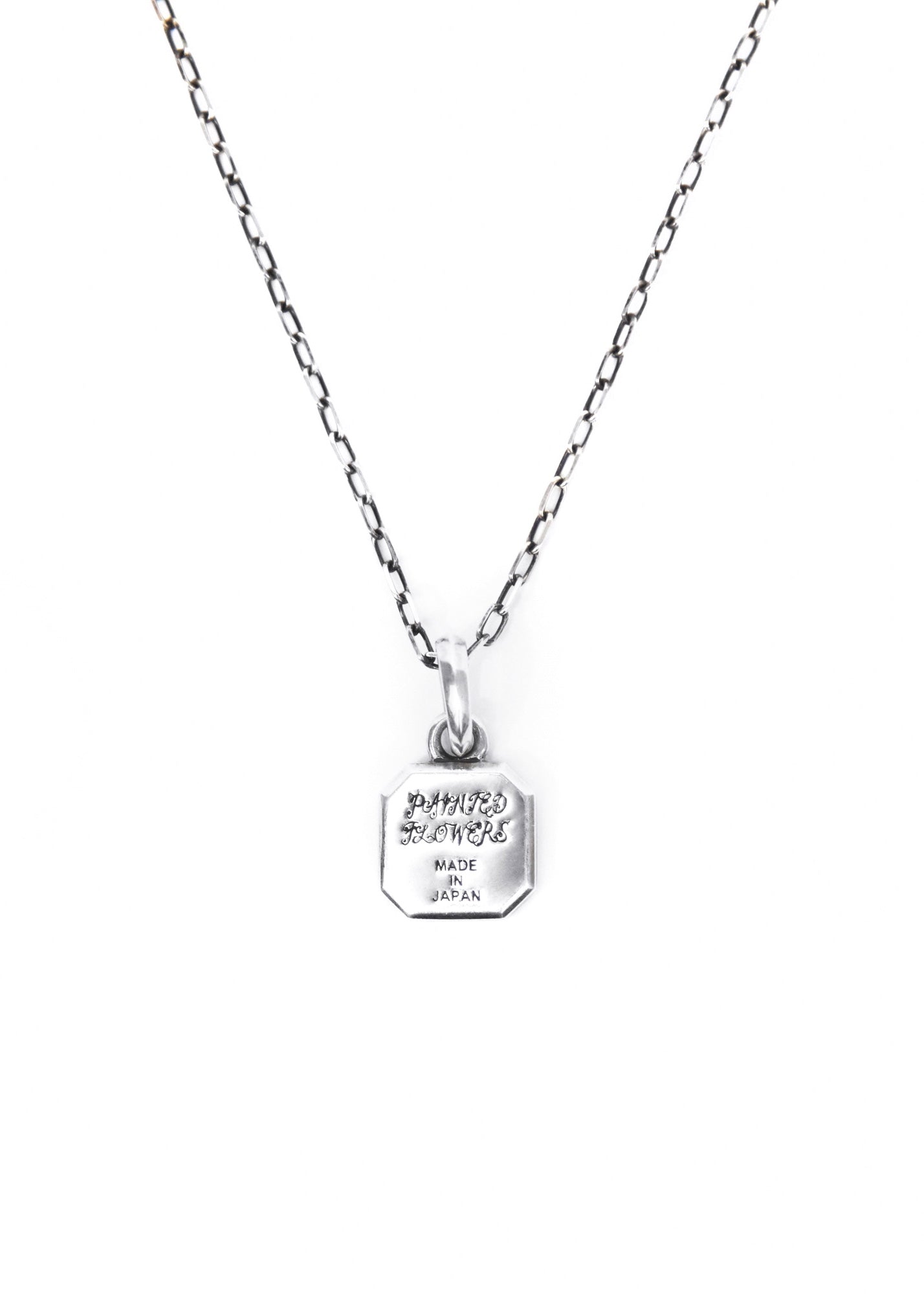 Painted Flower Rosebud Necklace Silver