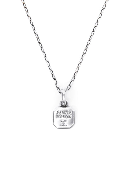 Painted Flower Rosebud Necklace Silver
