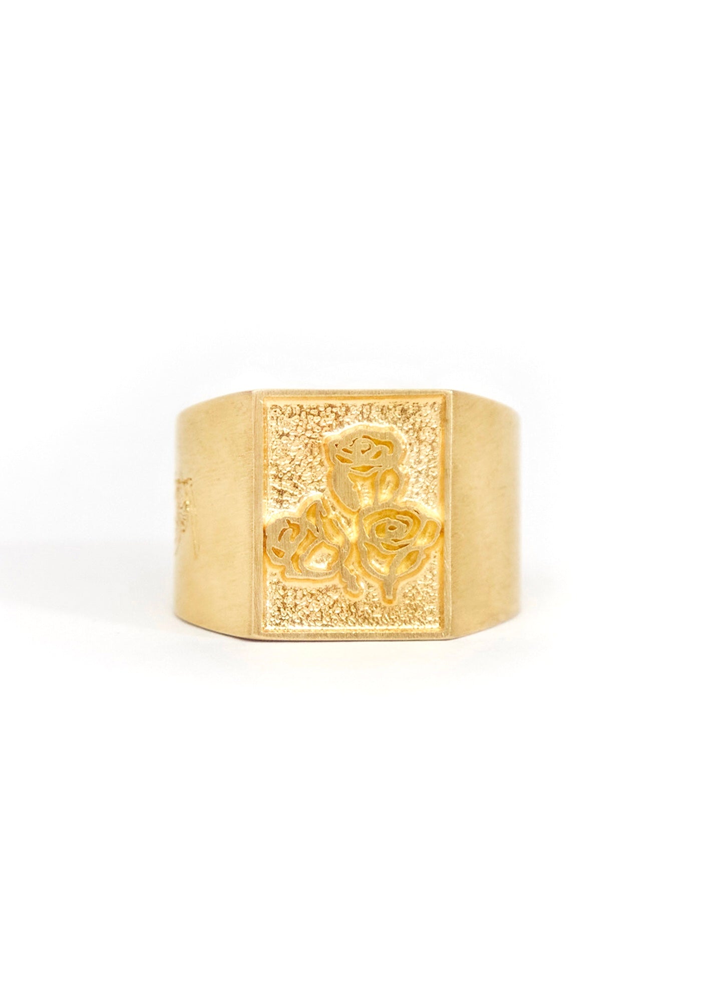 Painted Flower Sketch Rose Gold Ring