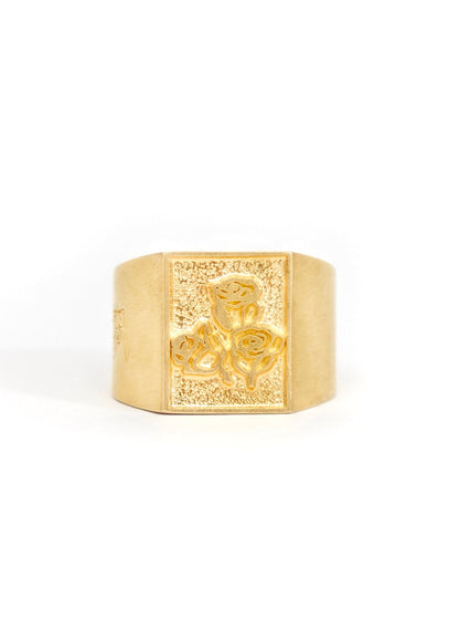 Painted Flower Sketch Rose Gold Ring