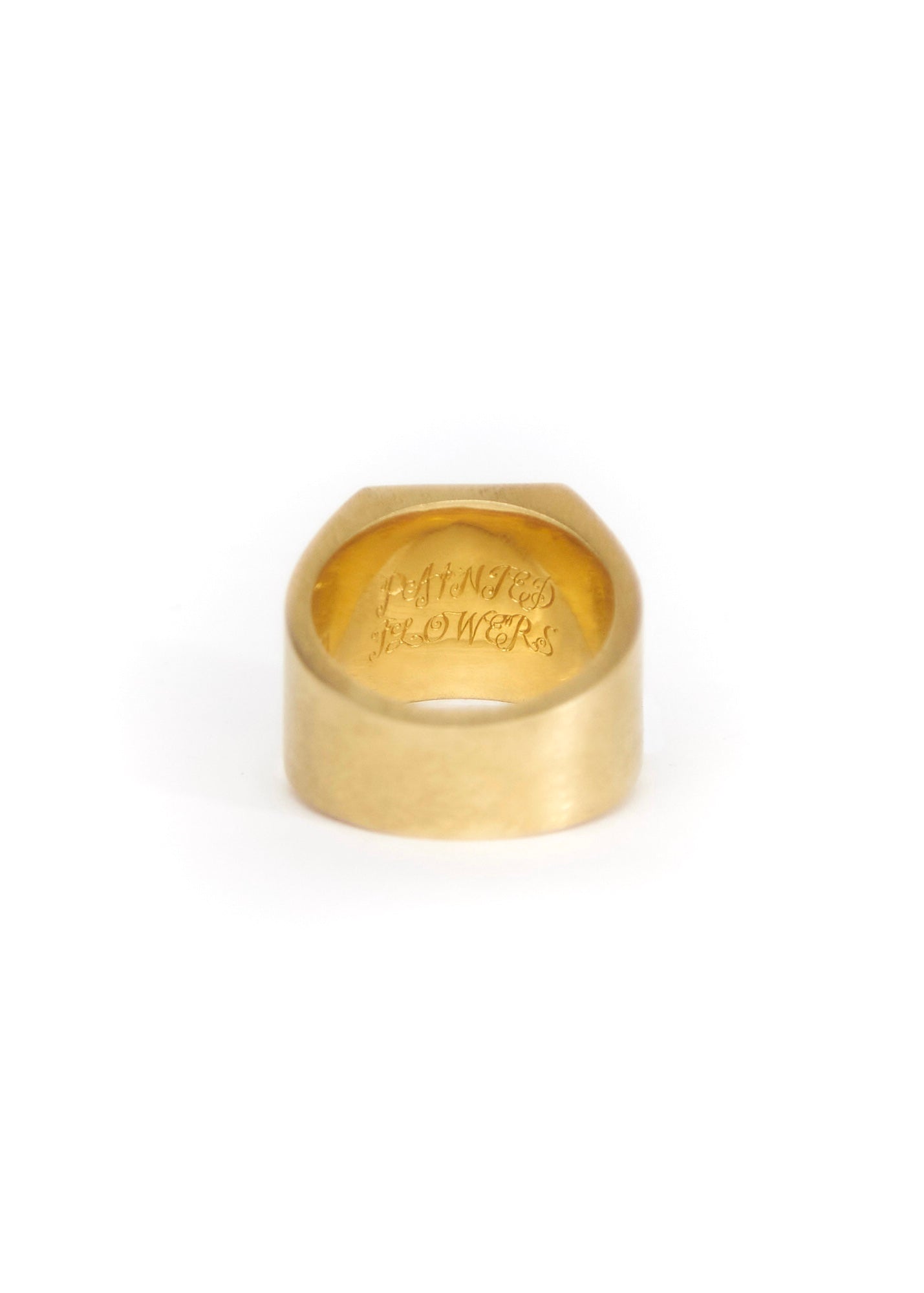 Painted Flower Sketch Rose Gold Ring