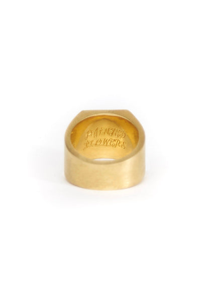 Painted Flower Sketch Rose Gold Ring