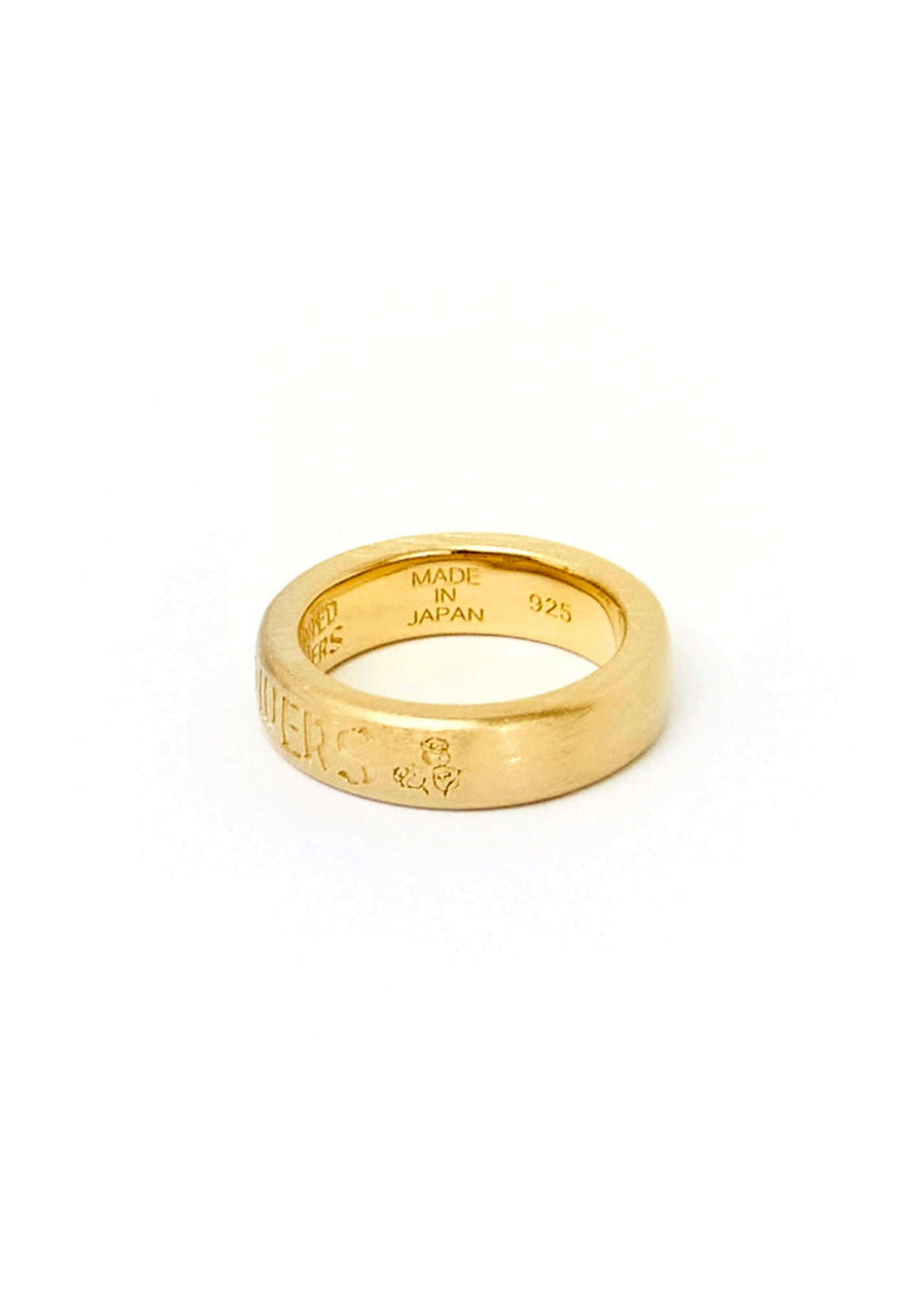 Painted Flower Thin Logo Ring Gold